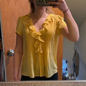 Yellow Ruffled Women's Top